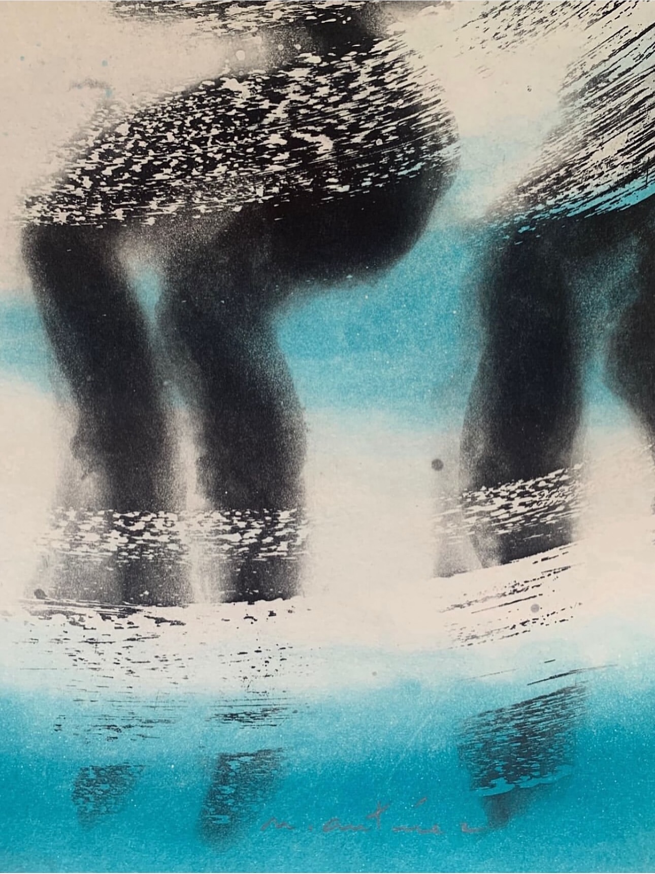 ”Bañistas” Aguafuerte del artista chileno Nemesio Antúnez - Imagen 3