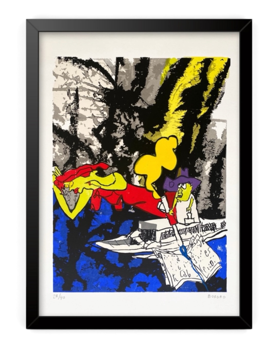 Serigrafía de Bororo en Galería Riel