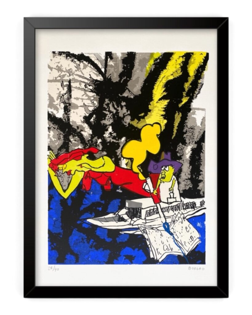 Serigrafía de Bororo en Galería Riel